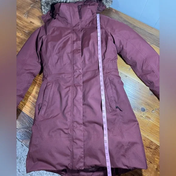 The North Face Arctic II 550 Dry Vent Hooded Down Parka Winter Coat Brick Red S